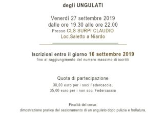 CORSO per il TRATTAMENTO DELLE CARNI DEGLI UNGULATI