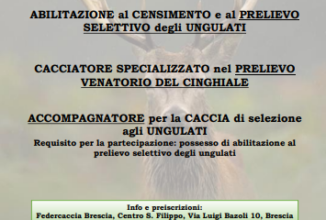 APERTE LE PREISCRIZIONI AI CORSI SPECIALISTICI DI FEDERCACCIA BRESCIA